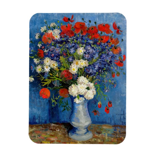 Íman Vincent van Gogh - Vase com Cornflower e Poppies (Vertical)