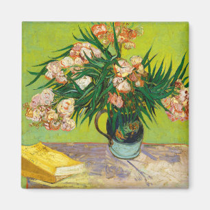 Íman Vincent Van Gogh Vase Com Oleanders E Livros