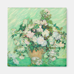 Íman Vincent Van Gogh Vase com Rosas Rosa de Belas Arte