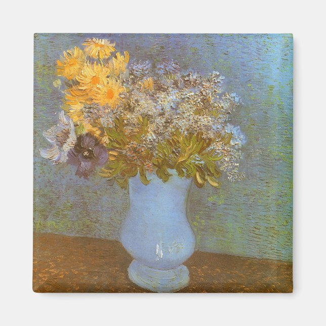 Íman Vincent van Gogh Vase of Lilacs, Daisies, Anemones (Frente)