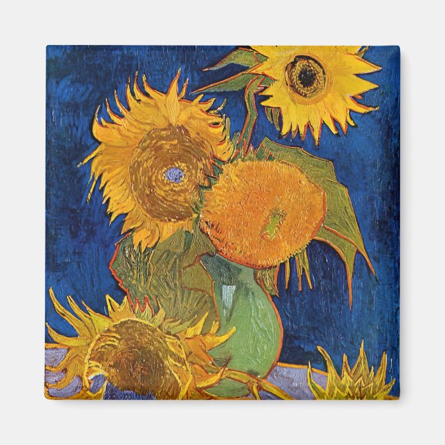 Íman Vincent van Gogh - Vaso com Cinco Girassóis (Frente)