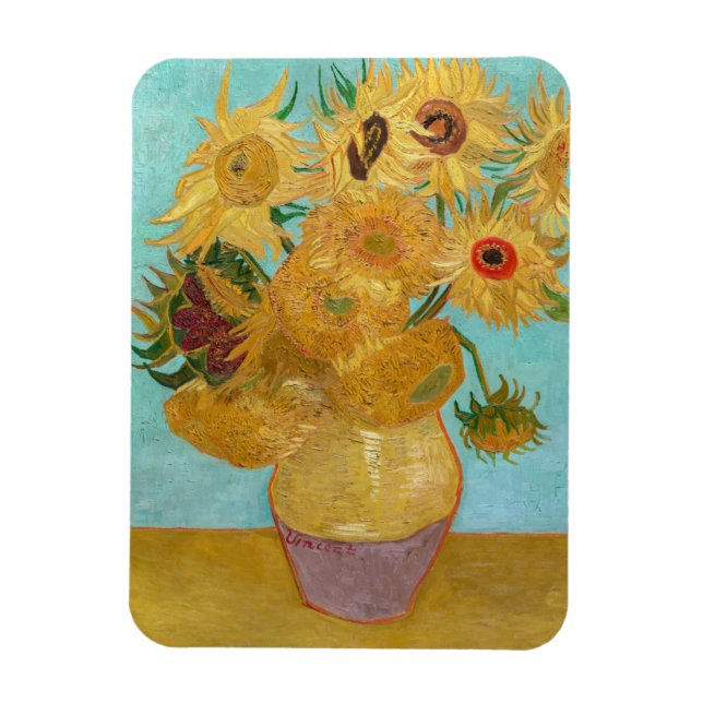 Íman Vincent Van Gogh - Vaso com Doze Girassóis (Vertical)