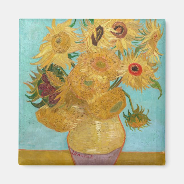 Íman Vincent Van Gogh - Vaso com Doze Girassóis (Frente)