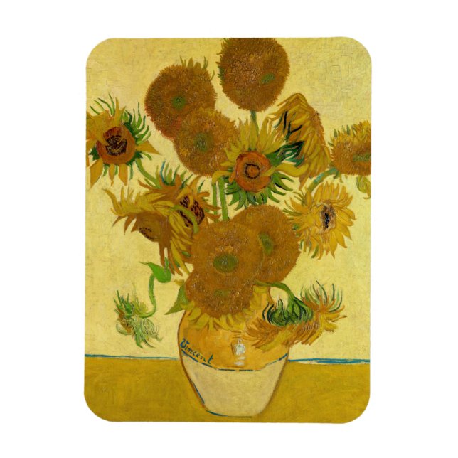 Íman Vincent van Gogh - Vaso com Quinze Girassóis (Vertical)