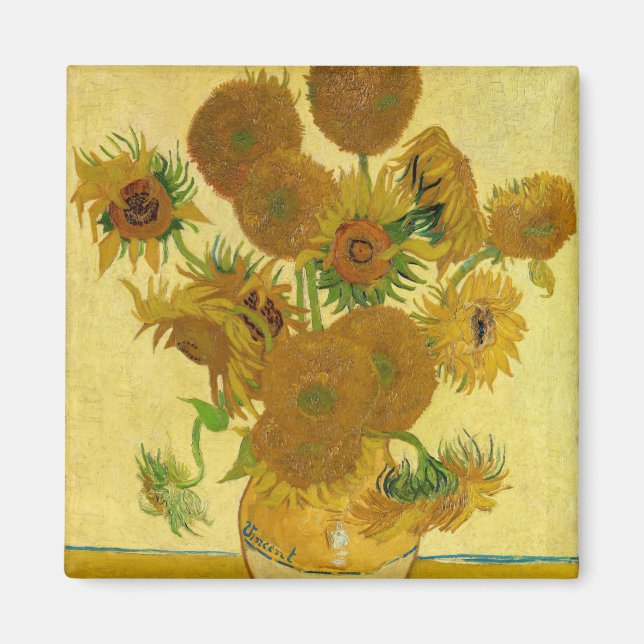Íman Vincent van Gogh - Vaso com Quinze Girassóis (Frente)
