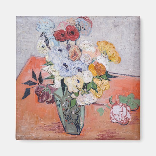 Íman Vincent van Gogh - Vaso com Rosas & Anêmonas (Frente)