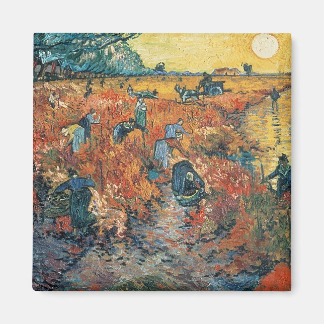 Íman Vincent van Gogh | Vinhas Vermelhas em Arles, 1888 (Frente)