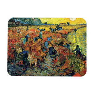 Íman Vincent Van Gogh - Vinhedo Vermelho em Arles Pintu