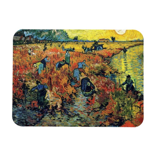 Íman Vincent Van Gogh - Vinhedo Vermelho em Arles Pintu (Horizontal)