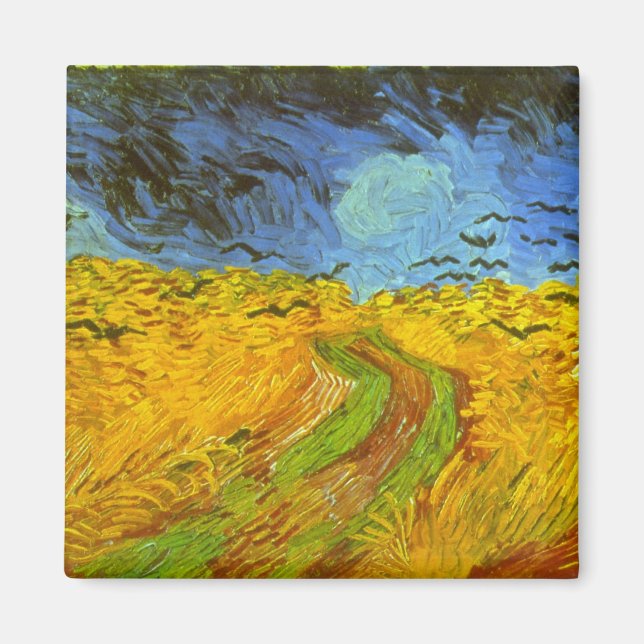Íman Vincent van Gogh Wheat Field com Crows (Frente)