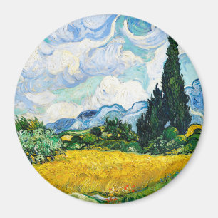 Íman Vincent Van Gogh Wheat Field com Cyprestes