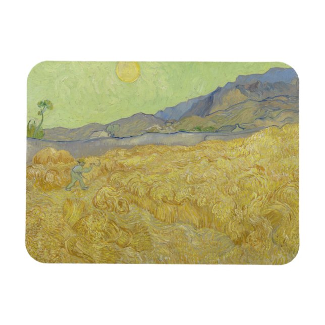 Íman Vincent Van Gogh, Wheatfield Com Um Ceifador (Horizontal)