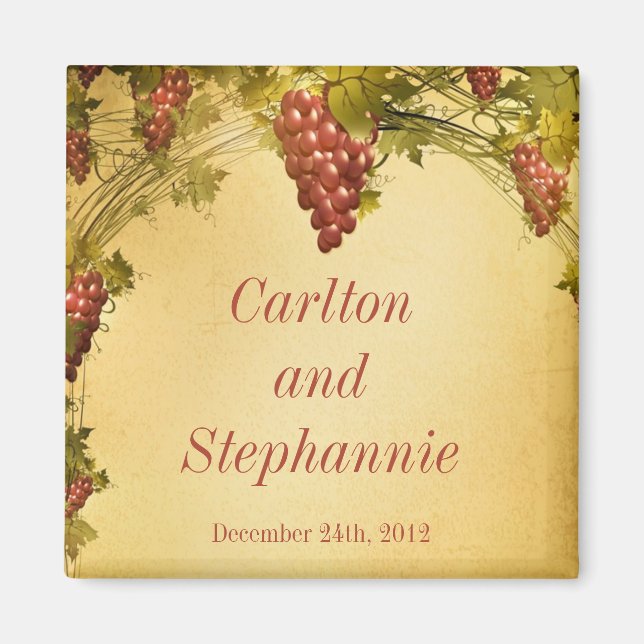 Íman Vineyard Wedding Magnet Favor (Frente)