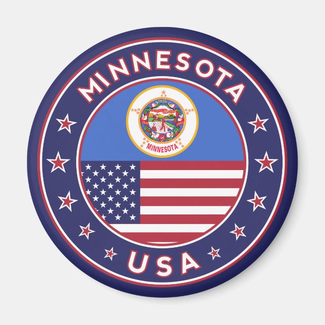 Íman vinheta de Minnesota, capa de telefone, saco, reló (Frente)