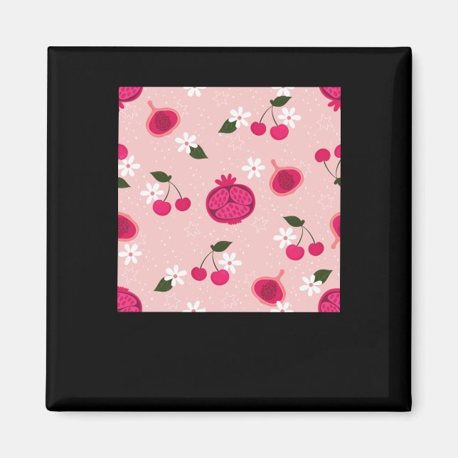 Íman Vinheta-margarida de Fruta de Pomegranato rosa (Frente)