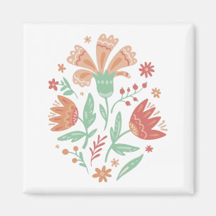 Íman Vinheta Quadrada de Flores Selvagens