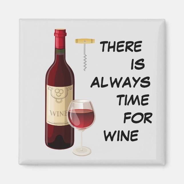 Íman Vinho animado, garrafa e vidro (Frente)