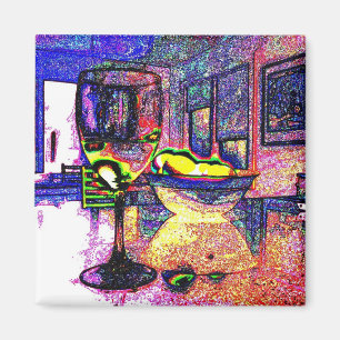 Íman Vinho e limões mim - ímã do refrigerador