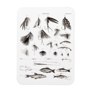 Íman Vintage, 1800s, Anzol Voo, pesca, Arrasto