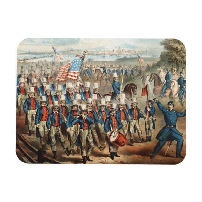 Íman Vintage 1862 Voluntários Yankee entrando em Dixie (Horizontal)