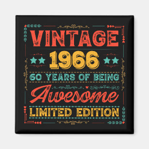 Íman Vintage 1966 Feito em 1966 60º Aniversário 60 Anos