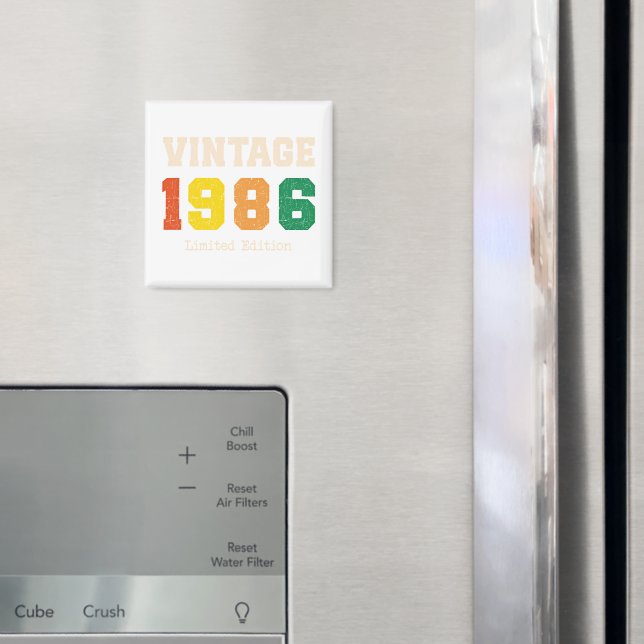 Íman Vintage 1986 Limited Edition Retro Birthday Design (In Situ (Fridge))
