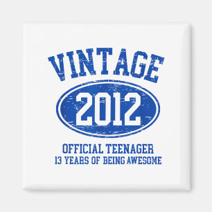 Íman Vintage 2012 Adolescente Oficial Aniversário de 13