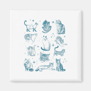Íman Vintage 90s Tatuagem Cat Retro Kitten Natureza Cat