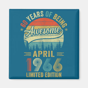 Íman Vintage abril 1966 60 anos de idade 60º aniversári