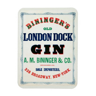 Íman Vintage Ad for Bininger's Old London Dock Gin