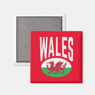 Íman Vintage aflita Wales Cymraeg Cymru Proud Welsh