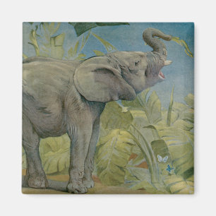Íman Vintage African Elephant in the Jungle, EJ Detmold