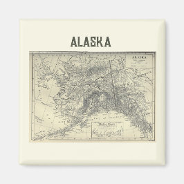 Íman Vintage Alaska Map