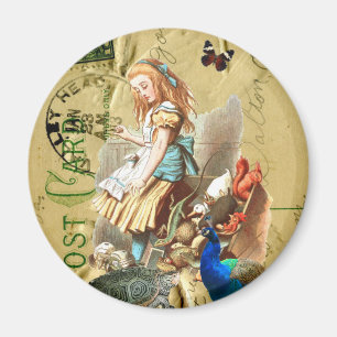 Íman Vintage Alice na colagem da Terra Maravilha