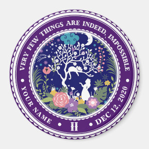 Íman Vintage Alice no País das Maravilhas Medalhão de S