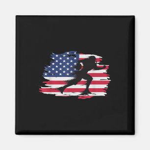 Íman Vintage American Flag Quarterback Futebol