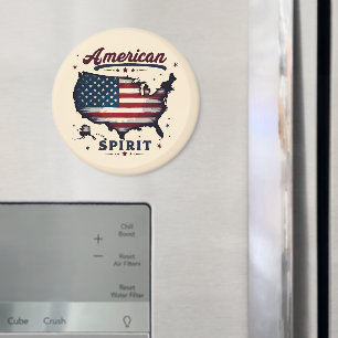 Íman Vintage American Flag USA Map Distância Art