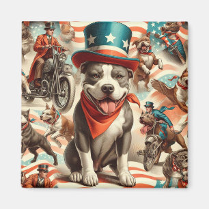 Íman Vintage American Pit Bull Terrier Art
