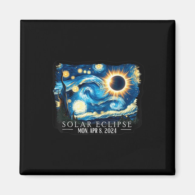 Íman Vintage American Totality Starry Night Eclipse Sol (Frente)