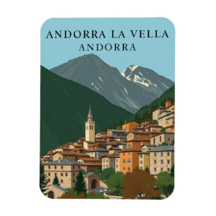 Íman Vintage Andorra la Vella Viagem Souvenir