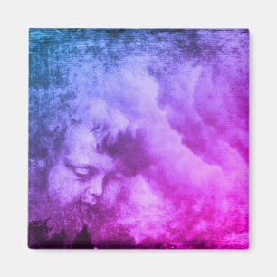 Íman Vintage Angel & Stormy Heaven Sky (ímã artístic