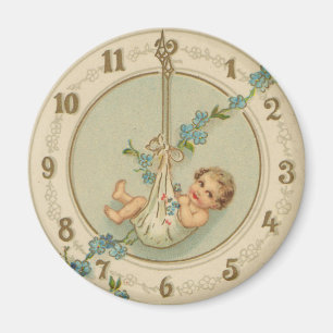 Íman Vintage Anos novos Baby Clock