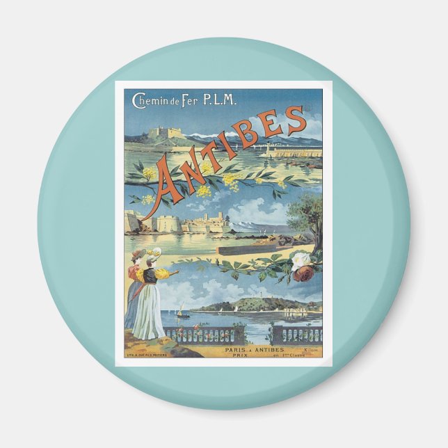 Íman Vintage Antibes Mediterrâneo (Frente)