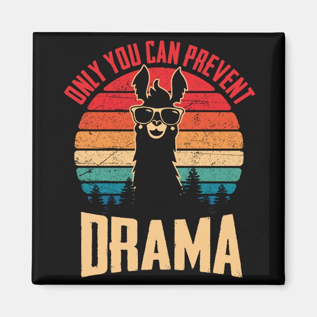 Íman Vintage Apenas Você Pode Impedir Drama Llama (Frente)