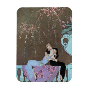 Íman Vintage Art Deco Fireworks Le Feu, George Barbier