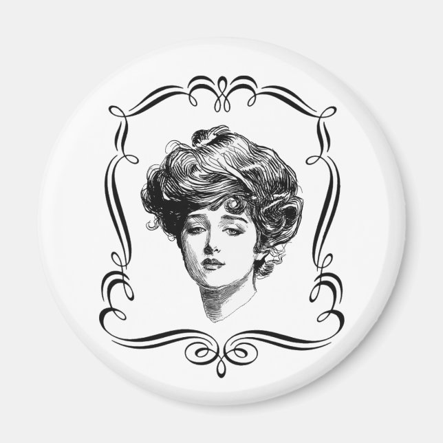 Íman Vintage Art Gibson Girl Magnet (Frente)