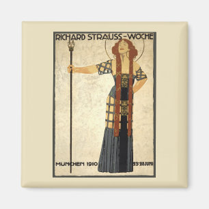 Íman Vintage Art Nouveau Richard Strauss-Woche, Munique