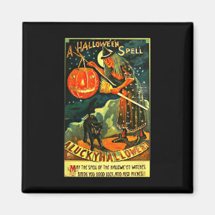 Íman Vintage Art Retro Halloween Witch