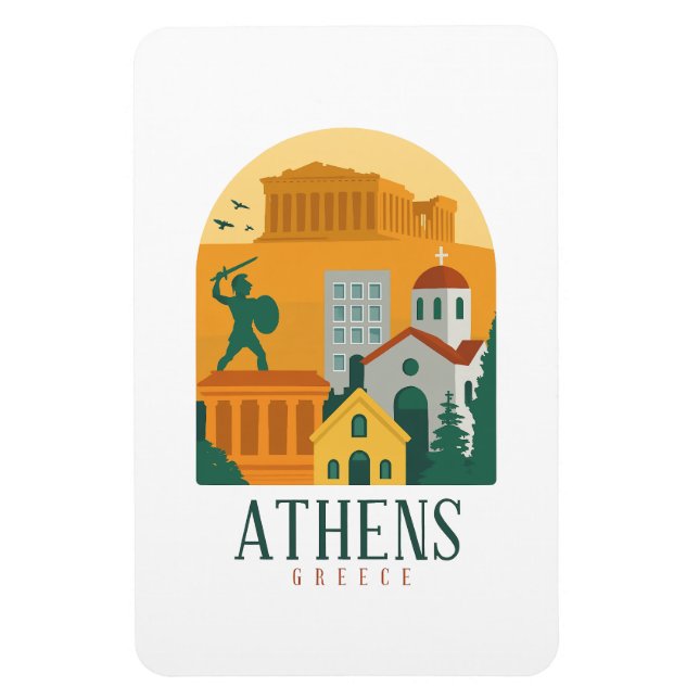 Íman Vintage Athens Grécia - Parthênon (Vertical)