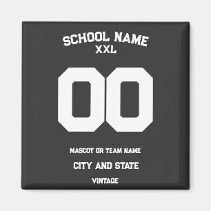 Íman Vintage Athletic Team Name State School Number